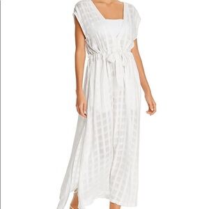 NWT Polo Ralph Lauren Women's Coverup Dress Medium White Plaid Checkered